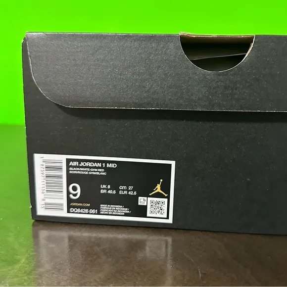 Nike Air Jordan 1 Mid Shoes Black Gym Red White DQ8426-061