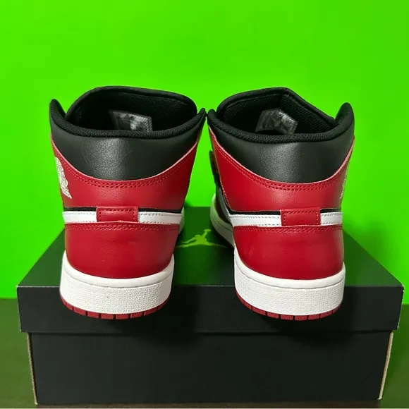 Nike Air Jordan 1 Mid Shoes Black Gym Red White DQ8426-061