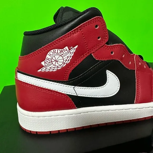 Nike Air Jordan 1 Mid Shoes Black Gym Red White DQ8426-061