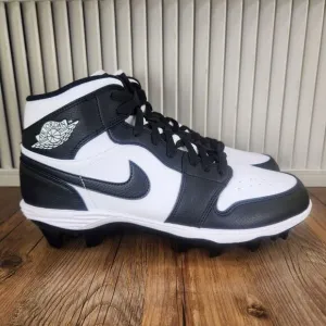Nike Air Jordan 1 Mid TD Mens 10.5 Black White Panda Football Cleats FJ6805-100