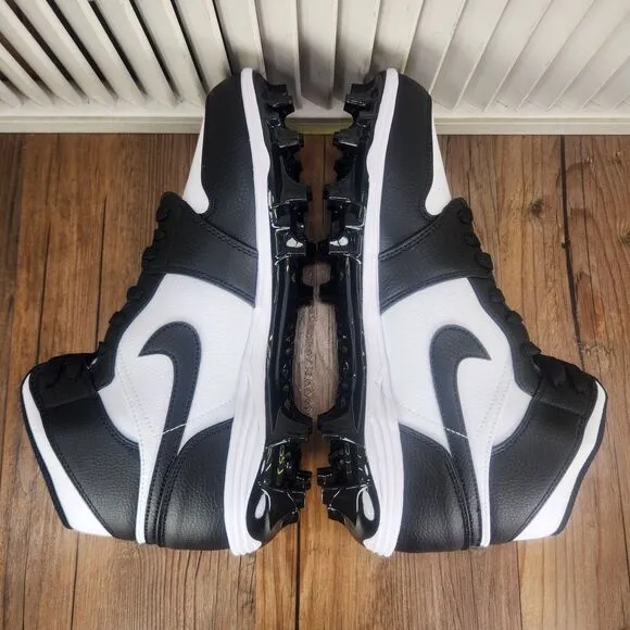 Nike Air Jordan 1 Mid TD Mens 10.5 Black White Panda Football Cleats FJ6805-100