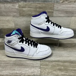 Nike Air Jordan 1 Retro GG Shoes 6Y Women’s 7.5 White Court Purple 332148-137
