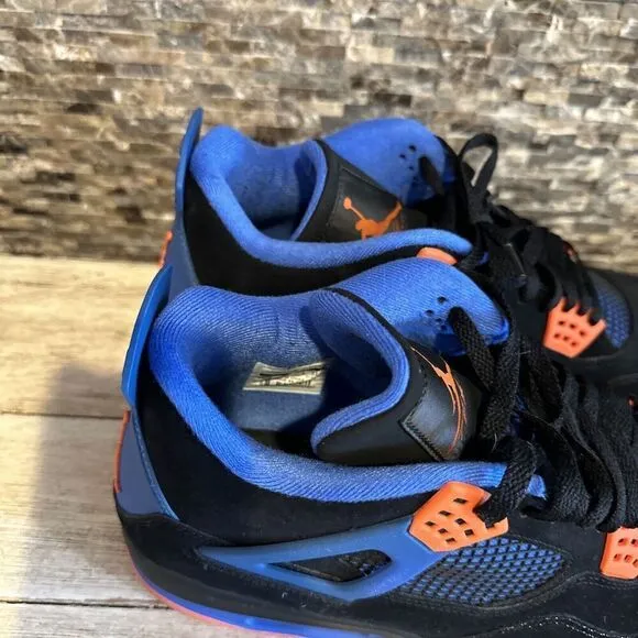 Nike Air Jordan 4 IV Cavs Knicks Blue Orange Black Mens 13 Shoes Sneaker 2012