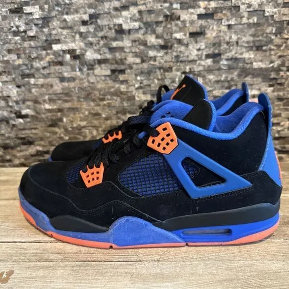 Nike Air Jordan 4 IV Cavs Knicks Blue Orange Black Mens 13 Shoes Sneaker 2012