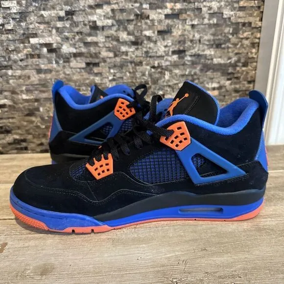 Nike Air Jordan 4 IV Cavs Knicks Blue Orange Black Mens 13 Shoes Sneaker 2012