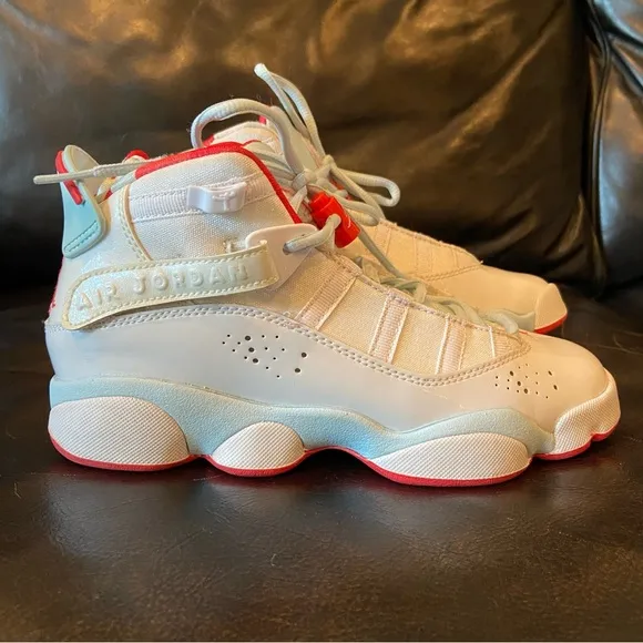 Nike Air Jordan 6 Rings Topaz Mist 323399-104 Shoes Size Youth 4.5Y
