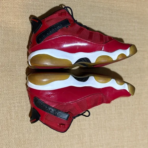 Nike Air Jordan Mens 6 Rings Gym Shoes Sneakers Sz 9 Red Black White 322992-601