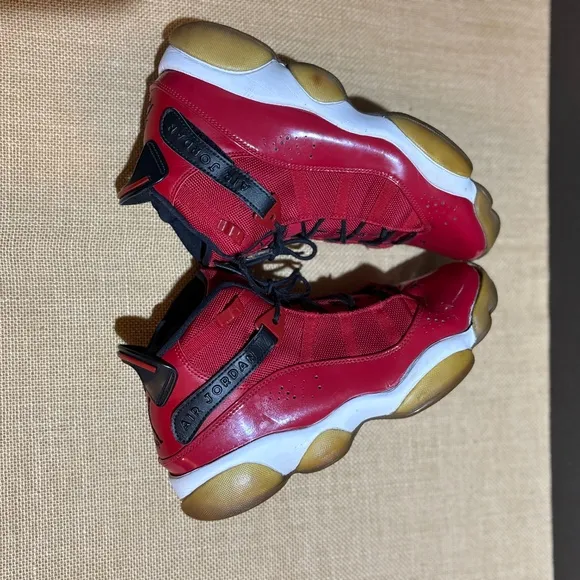 Nike Air Jordan Mens 6 Rings Gym Shoes Sneakers Sz 9 Red Black White 322992-601
