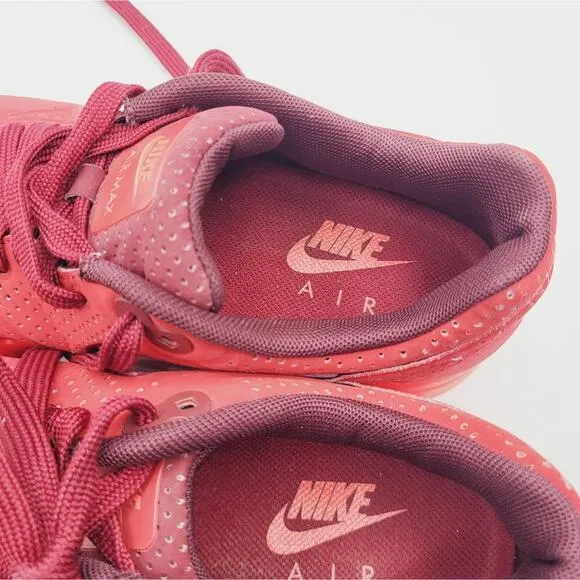 Nike Air Max 1 Ultra Moire Gym Triple Red Sneaker Shoes Men's Size 7