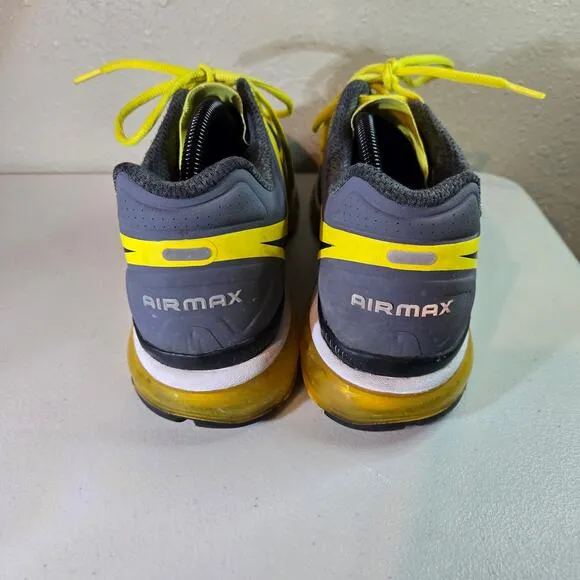 Nike Air Max  2012 Dark‎ Grey Black Chrome Yellow Shoes Men's Size 11