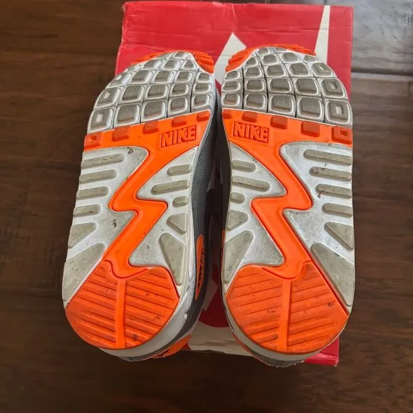 Nike Air Max 90 BR Breathe mens size 9 wolf grey and orange 644204-108 w/ box