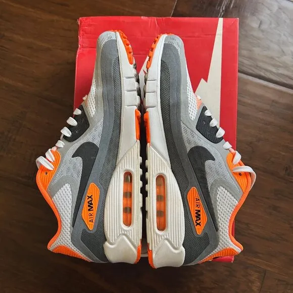 Nike Air Max 90 BR Breathe mens size 9 wolf grey and orange 644204-108 w/ box