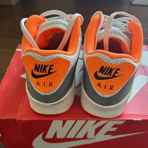 Nike Air Max 90 BR Breathe mens size 9 wolf grey and orange 644204-108 w/ box