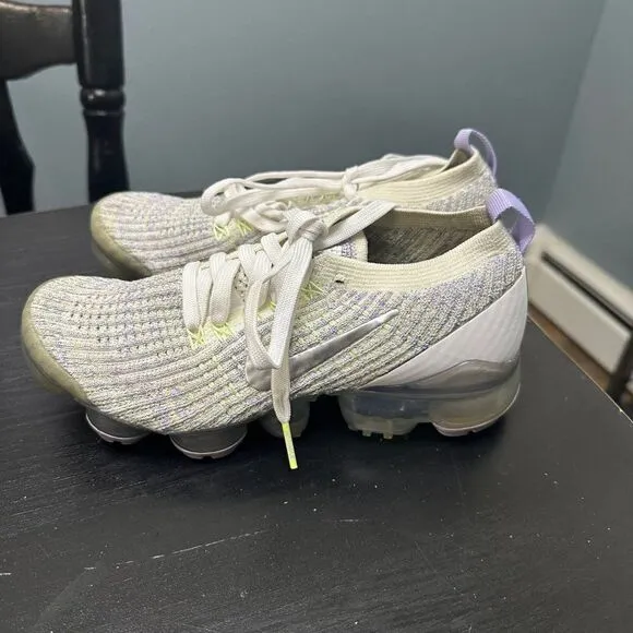 Nike Air Vapormax Flyknit 3 Barely Volt White Shoes AJ6910-102 Womens Size 5.5