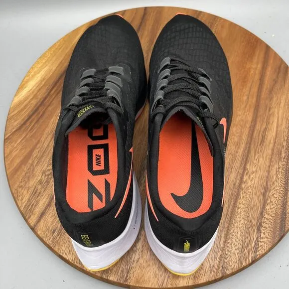 Nike Air Zoom Pegasus 37 Road Running Mens Shoes Black/Bright Mango, BQ9646-010