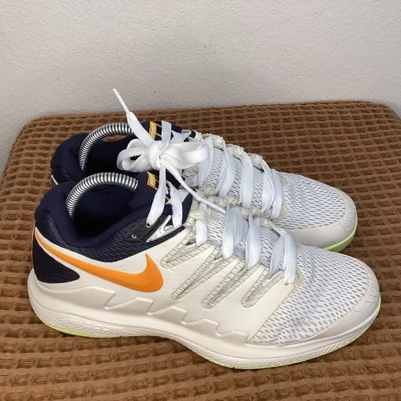 Nike AIR ZOOM VAPOR X HC White Navy Blue Men’s‎ Sz 7 Tennis Court AA8030-004