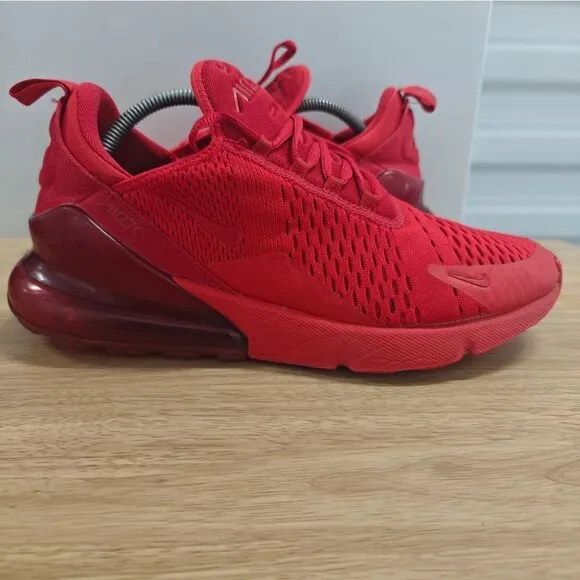 Nike Air Max 270 Triple Red Men's Running Shoes Size 10.5