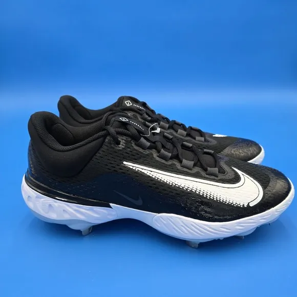 Nike Alpha Huarache Elite 4 White Black Baseball Cleats DJ6521-001 Mens Sz 13