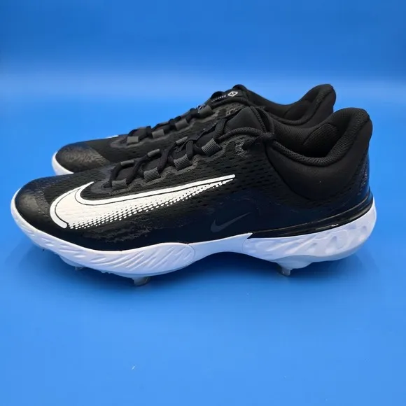 Nike Alpha Huarache Elite 4 White Black Baseball Cleats DJ6521-001 Mens Sz 13