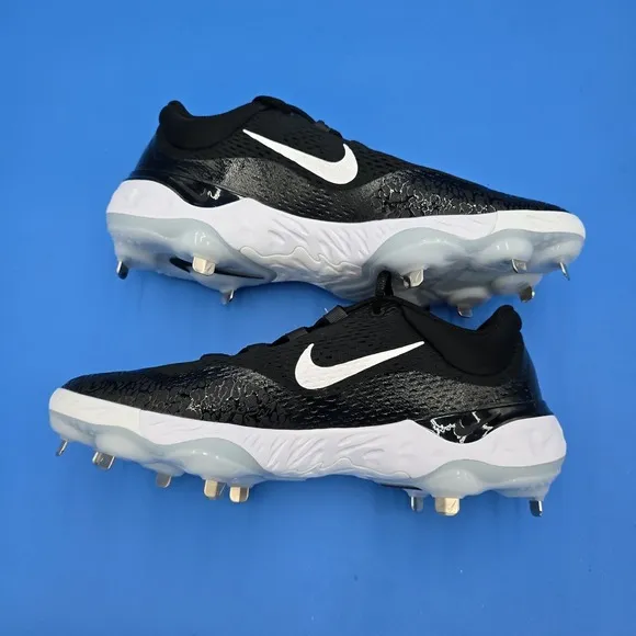 Nike Alpha Huarache Elite 4 White Black Baseball Cleats DJ6521-001 Mens Sz 13