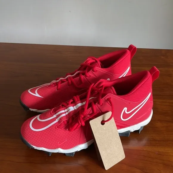 Nike Alpha Menace 3 Shark Football Men’s Cleats Red/White CV0582-616 New