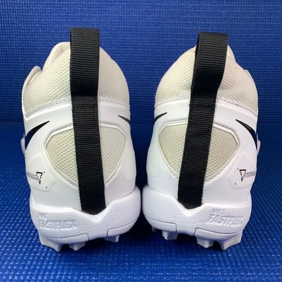 NIKE ALPHA MENACE 3 SHARK Men`s Size 12 White Blue Football Cleats CV0582-101