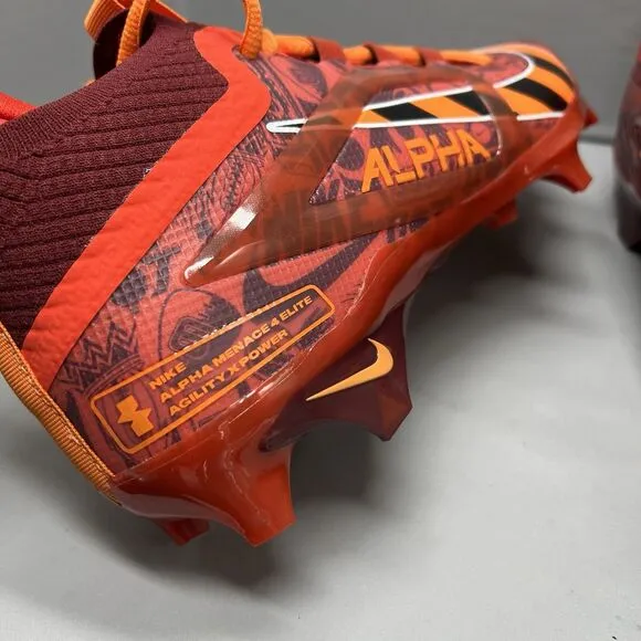 Nike Alpha Menace 4 Elite NRG (FQ4046-600) Red Football Cleats Men Size 9 NEW