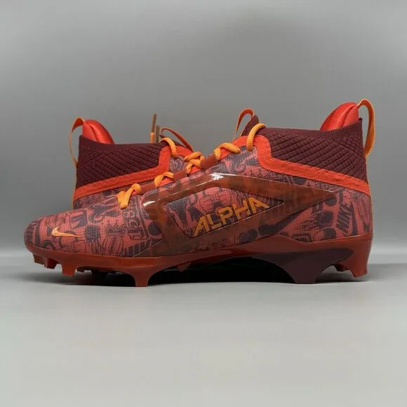 Nike Alpha Menace 4 Elite NRG Red Orange Football Cleats Size 9 FQ4046-600