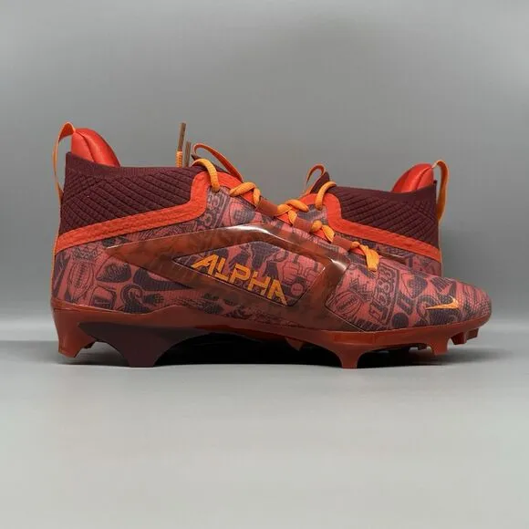 Nike Alpha Menace 4 Elite NRG Red Orange Football Cleats Size 9 FQ4046-600