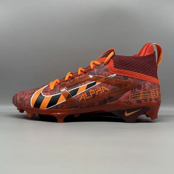 Nike Alpha Menace 4 Elite NRG Red Orange Football Cleats Size 9 FQ4046-600