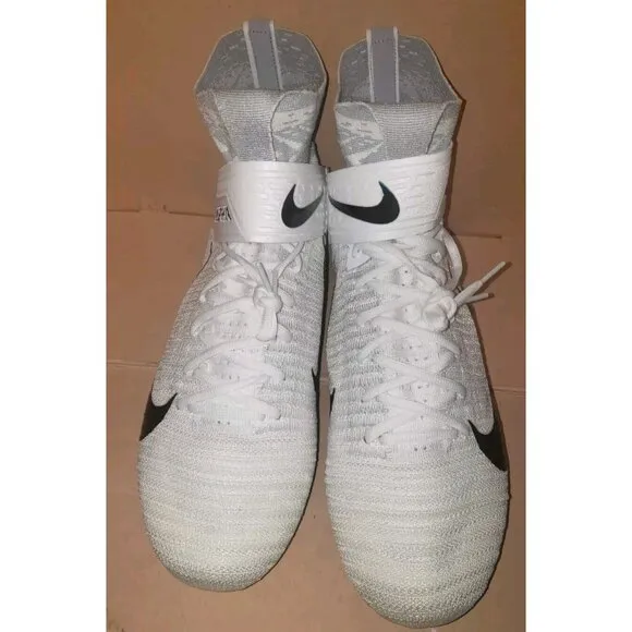NIKE ALPHA MENACE ELITE 2 FLYKNIT FOOTBALL WHITE MEN'S SIZE 13W Wide NEW
