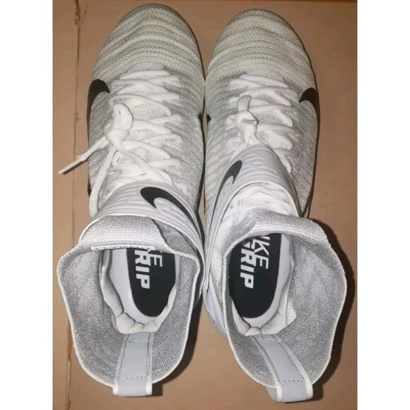 NIKE ALPHA MENACE ELITE 2 FLYKNIT FOOTBALL WHITE MEN'S SIZE 13W Wide NEW