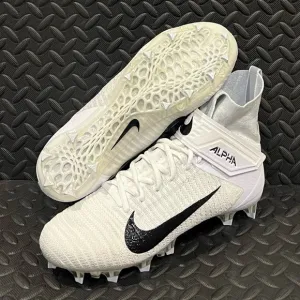 Nike Alpha Menace Elite 2 Flyknit White Football Cleats‎ Mens Sizes