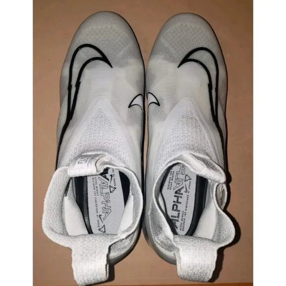 NIKE ALPHA MENACE ELITE 3 FLYKNIT FOOTBALL WHITE MEN'S SIZES 11 &amp; 12 NEW