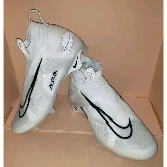 NIKE ALPHA MENACE ELITE 3 FLYKNIT FOOTBALL WHITE MEN'S SIZES 11 &amp; 12 NEW