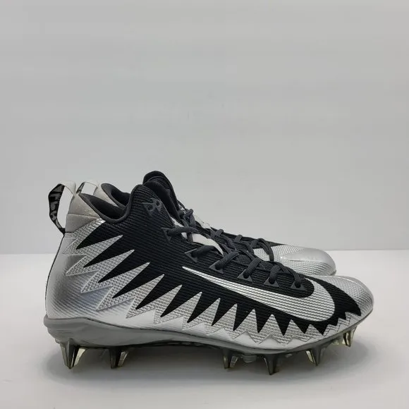 Nike Alpha Menace Men's Gray Black Football Cleats 871451-001 US Size 12