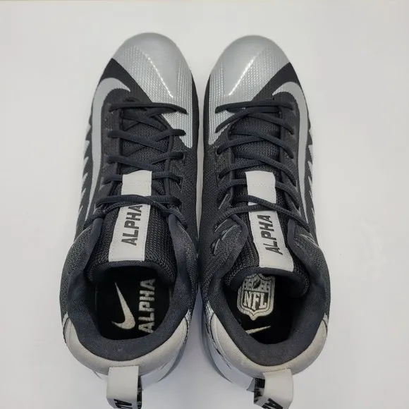 Nike Alpha Menace Men's Gray Black Football Cleats 871451-001 US Size 12