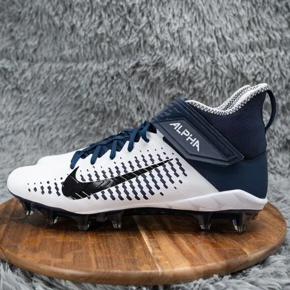 Nike Alpha Menace Pro 2 Football Cleats White Navy Blue BV3945-102 Men’s Size 14