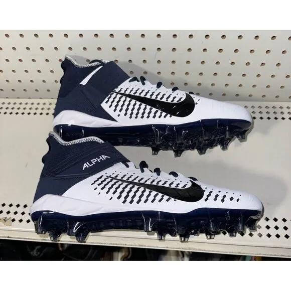 Nike Alpha Menace Pro 2 Mid Mens Football Cleats Size 12.5 Navy Blue White