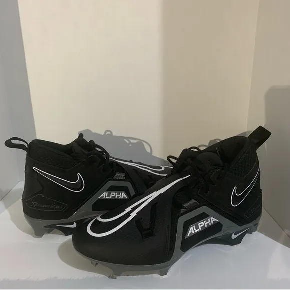 Nike Alpha Menace Pro 3 Black White Football Cleats‎