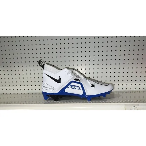 Nike Alpha Menace Pro 3 Mens Football Cleats Size 10 White Royal Blue Black