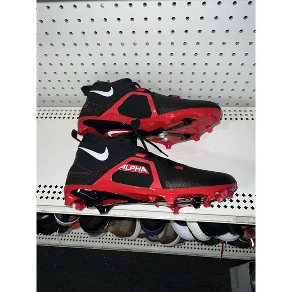 Nike Alpha Menace Pro 3 Mens Football Cleats Size 11 Black Red CT6649-004