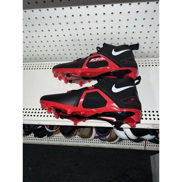Nike Alpha Menace Pro 3 Mens Football Cleats Size 11 Black Red CT6649-004