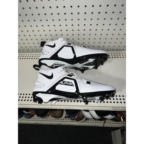 Nike Alpha Menace Pro 3 Mens Football Cleats Size 11 White Black CT6649-100