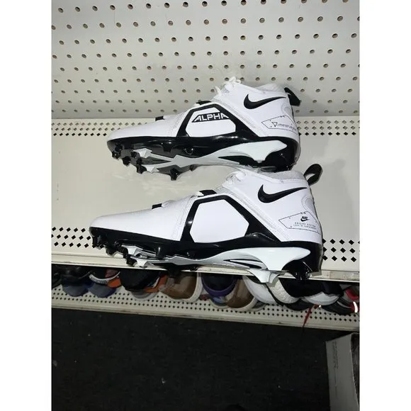 Nike Alpha Menace Pro 3 Mens Football Cleats Size 11 White Black CT6649-100