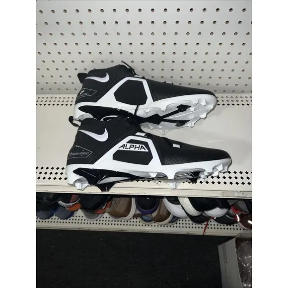 Nike Alpha Menace Pro 3 Mens Football Cleats Size 12 Black White CT6649-001
