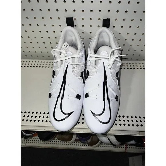 Nike Alpha Menace Pro 3 Mens Football Cleats Size 12 White Navy Blue Black