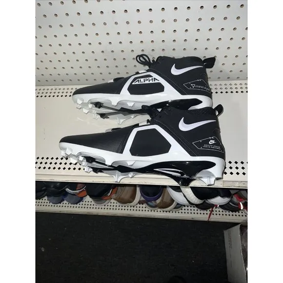 Nike Alpha Menace Pro 3 Mens Football Cleats Size 12.5 Black White CT6649-001