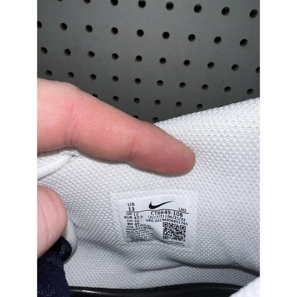 Nike Alpha Menace Pro 3 Mens Football Cleats Size 13 White Navy Blue Black