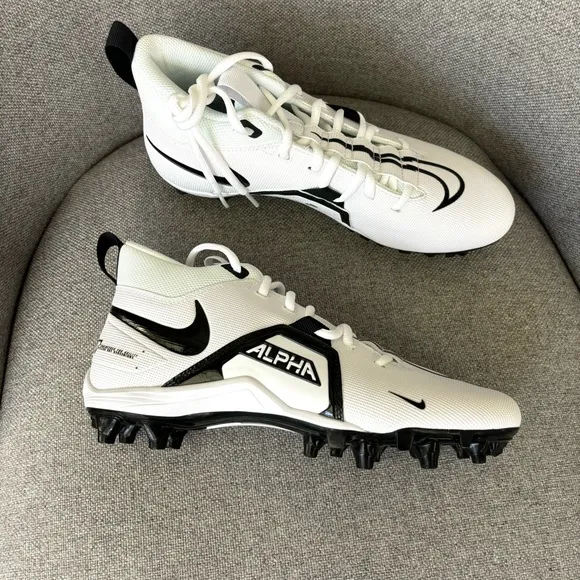 Nike Alpha Menace Varsity 3 Football Cleat White Black CV0586-100 Size 8.5‎